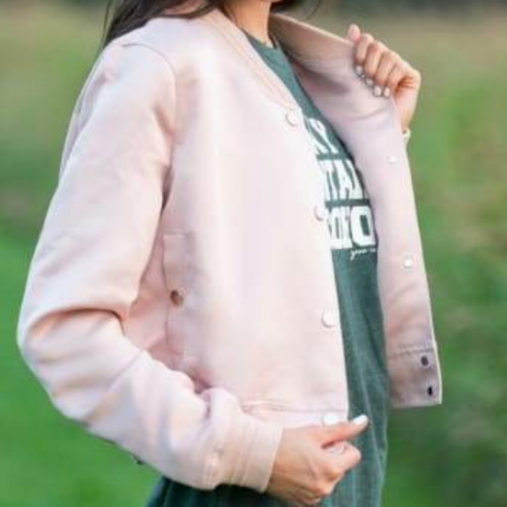 Satin Blush Bomber Jacket